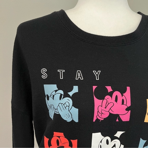 Disney Mickey Mouse Soft Knit Screened Image Crewneck Sweatshirt - Picture 5 of 14